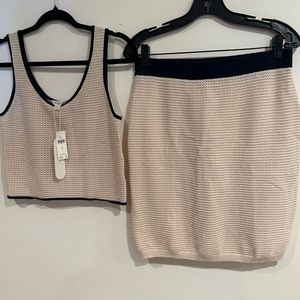 NWT Flat White Crochet Knit Co-ord Set Size M